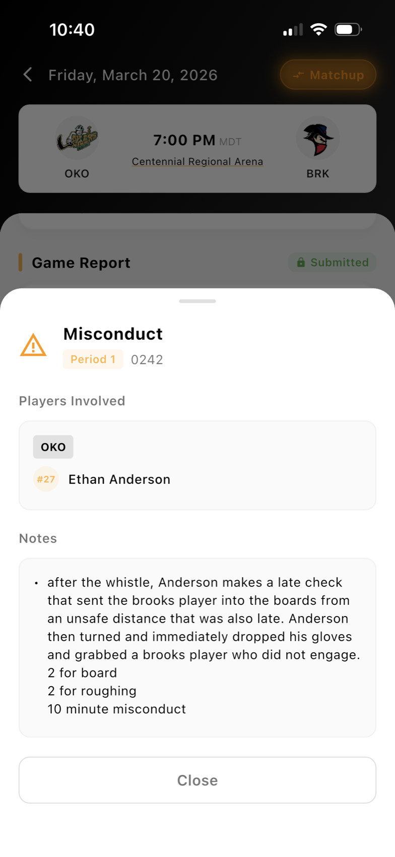 Ref Buddy mobile game report workflow